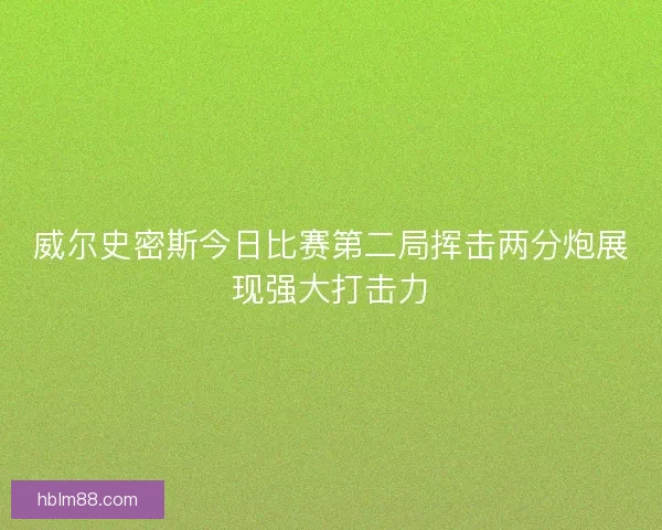 威尔史密斯今日比赛第二局挥击两分炮展现强大打击力