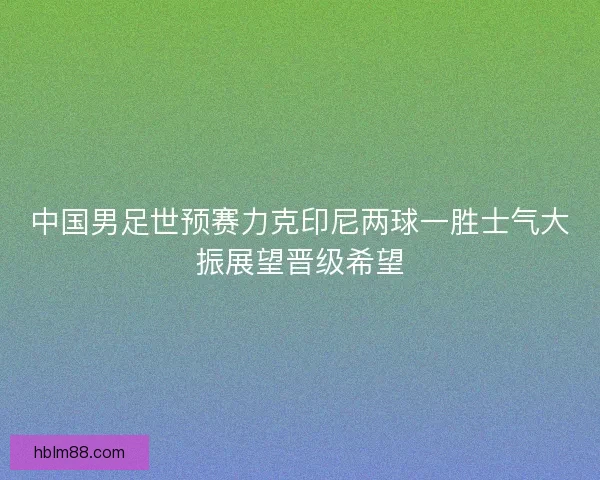 中国男足世预赛力克印尼两球一胜士气大振展望晋级希望